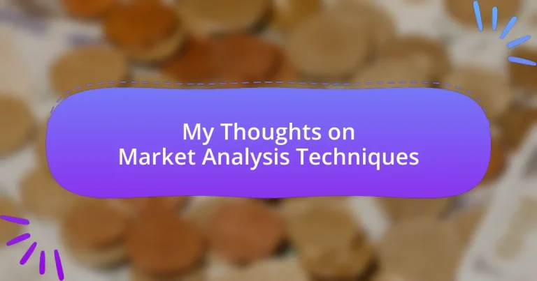 My Thoughts on Market Analysis Techniques