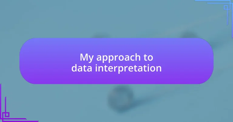 My approach to data interpretation