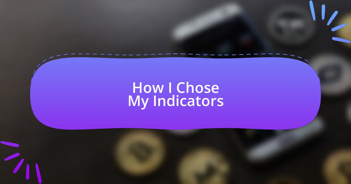 How I Chose My Indicators