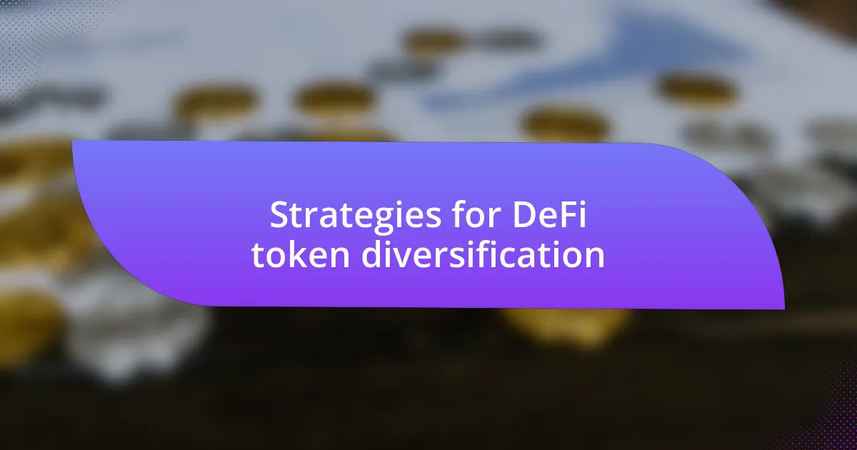 Strategies for DeFi token diversification